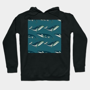 Whales Print Hoodie